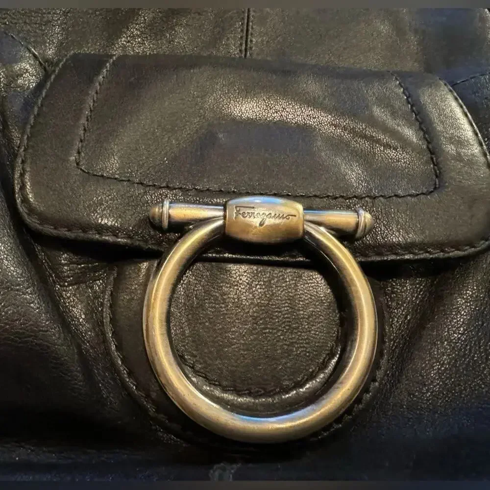 SALVATORE FERRAGAMO Sofia Leather Hobo Bag with Original Handware, Authentic